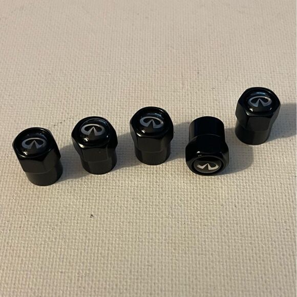 Infinity valve Stem caps in black set of 5 NWT - Picture 2 of 4